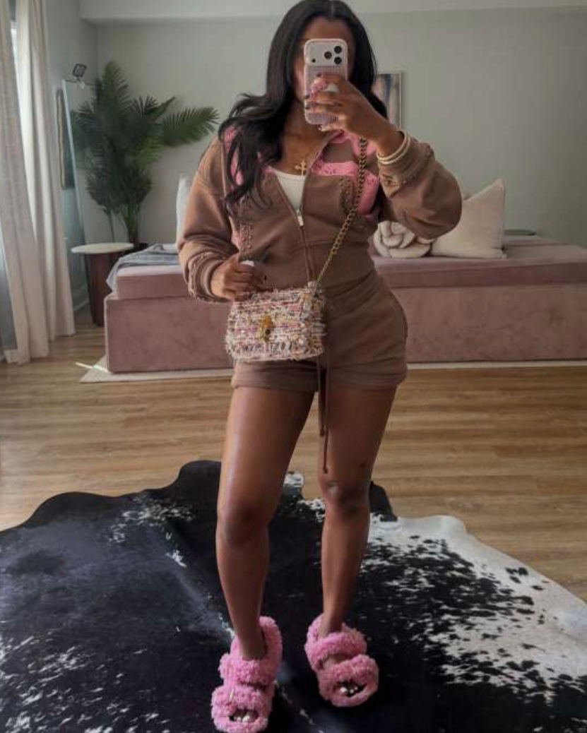 Zipper Hooded Short Sets