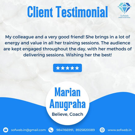 Marian Anugraha - Testimonial 