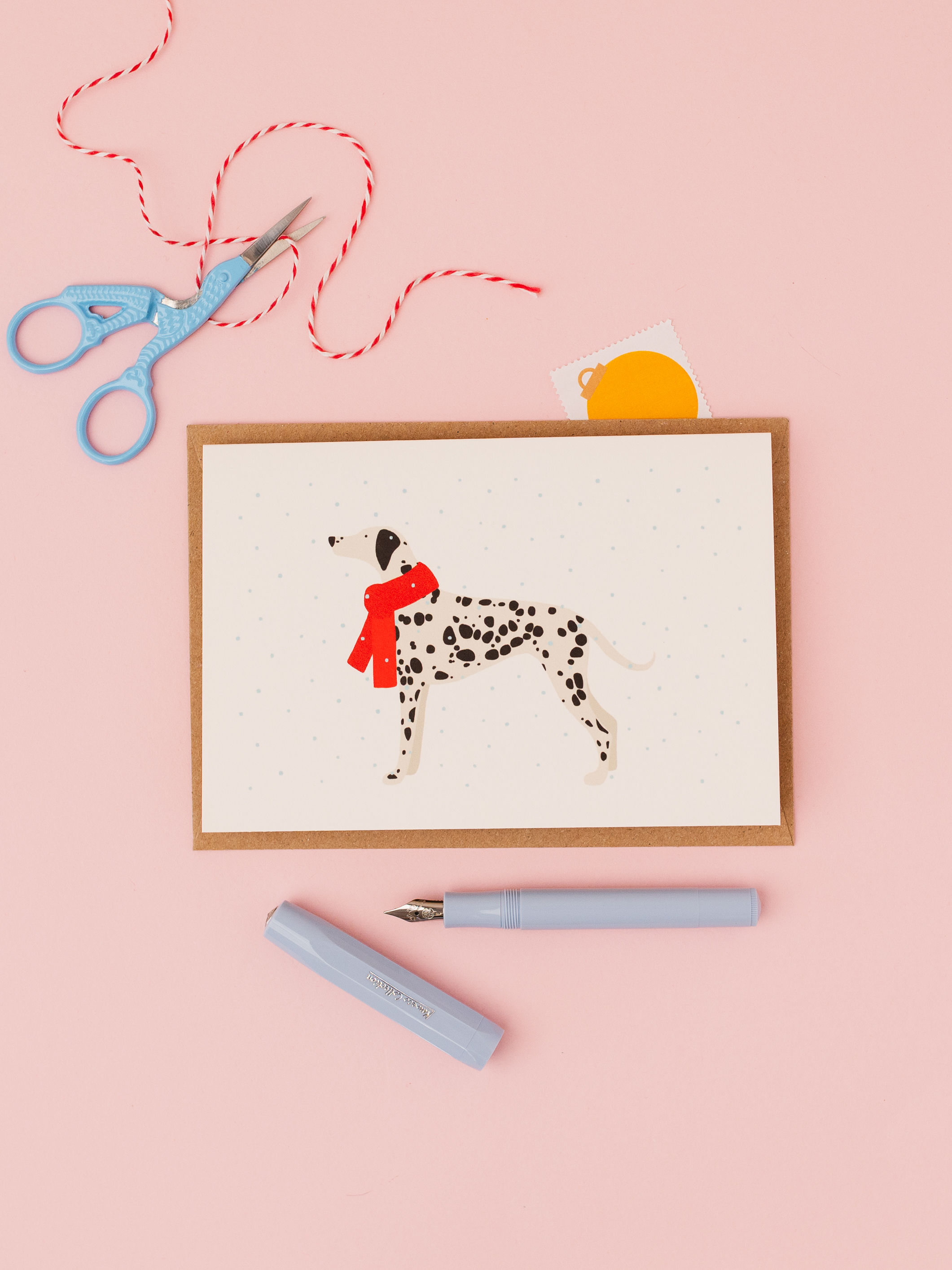 Dalmatian in the snow- Christmas card