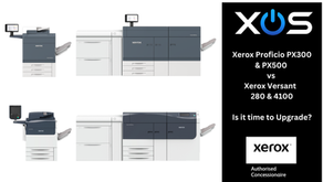 Xerox Proficio PX300 and PX500 production press compared to Versant 280 and 4100