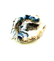 White Blue Agate geode for peace, clarity and emotional stability