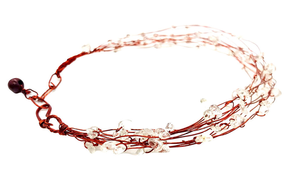 Thumbnail: Clear Quartz and Copper healing choker for focus, healing, energy and confidence