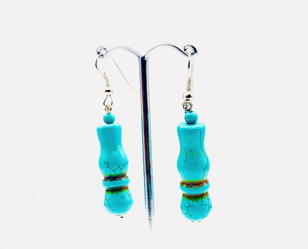 Thumbnail: Turquoise Healing Crystal Drop Earrings for communication, luck, peace and emotional clarity