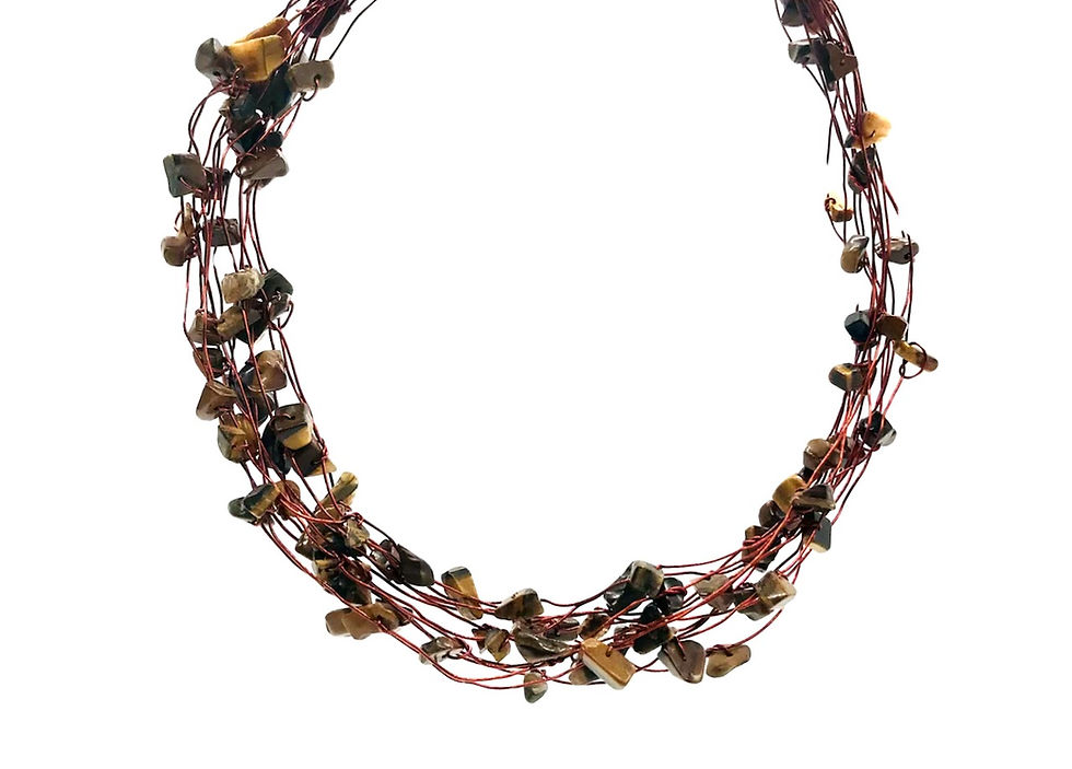 Thumbnail: Tiger’s Eye and Copper healing choker for energy, focus, positivity and protection