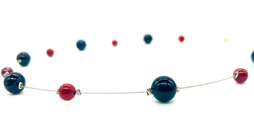 Thumbnail: Carnelian and Obsidian wire necklace for protection, motivation, confidence and strength