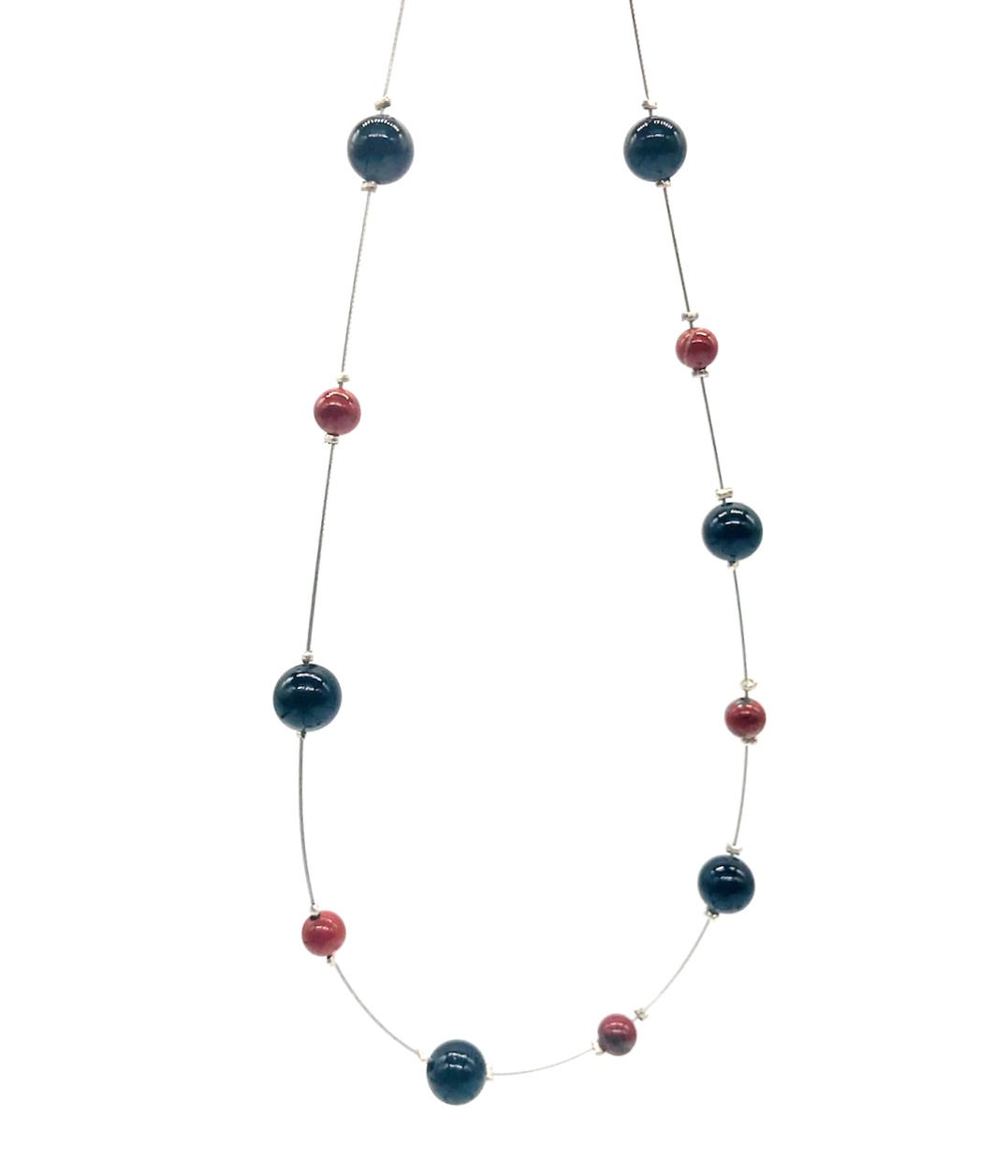 Carnelian and Obsidian wire necklace for protection, motivation, confidence and strength