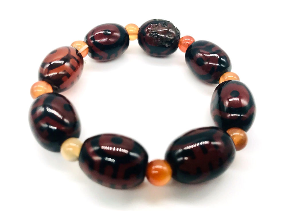 Thumbnail: Brown Agate and Carnelian healing bracelet for motivation, success, energy and clarity
