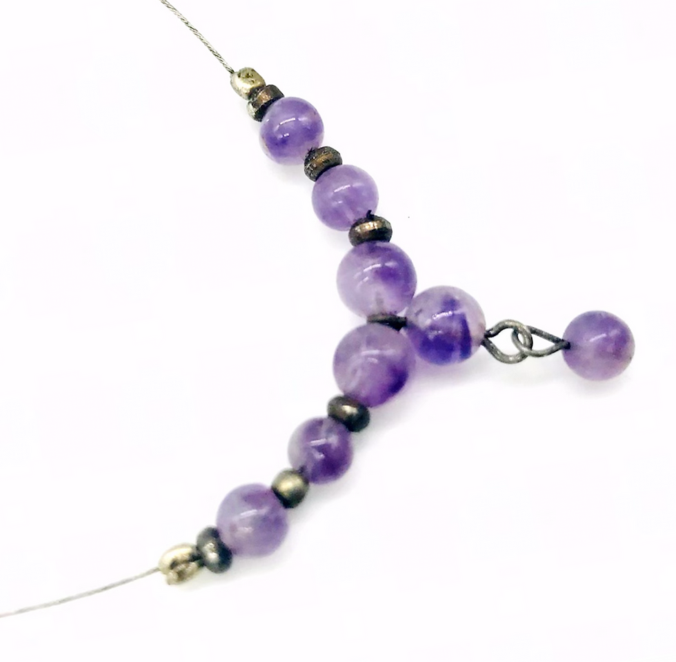 Thumbnail: Amethyst wire necklace for calm, clarity, protection, sleep, stress relief and spiritual awareness