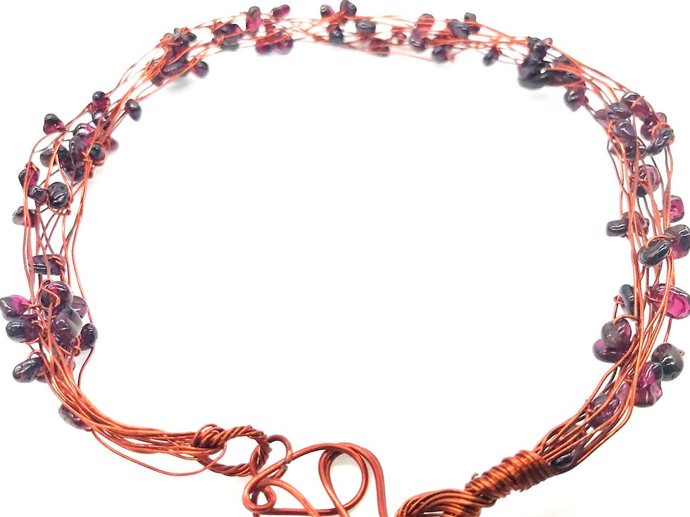 Thumbnail: Garnet and Copper choker for creativity, protection, confidence and emotional strength