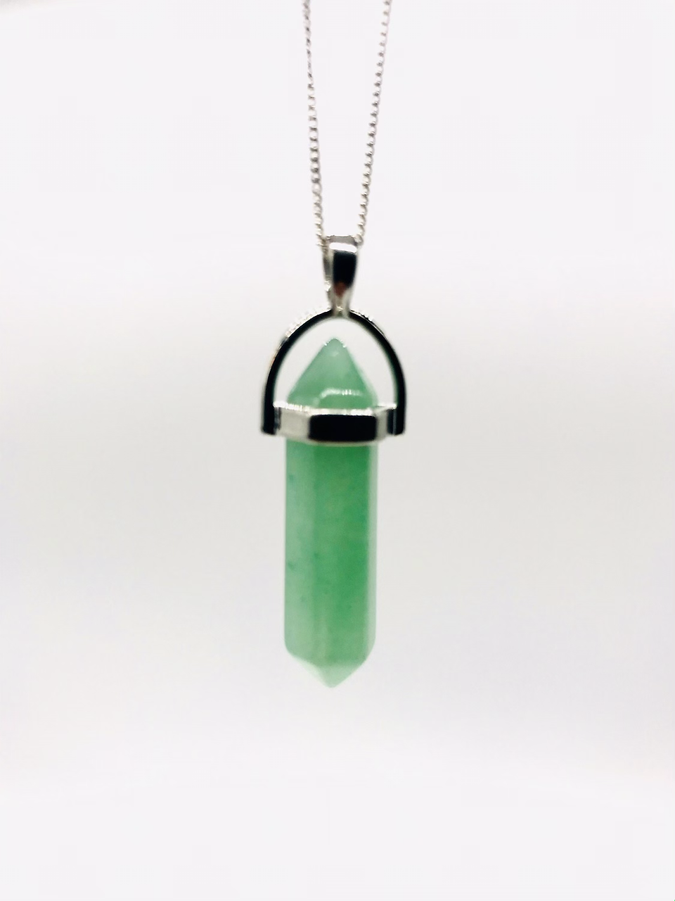 Aventurine Healing Crystal Gemstone Silver Plated Necklace | Healing Energy Rocks