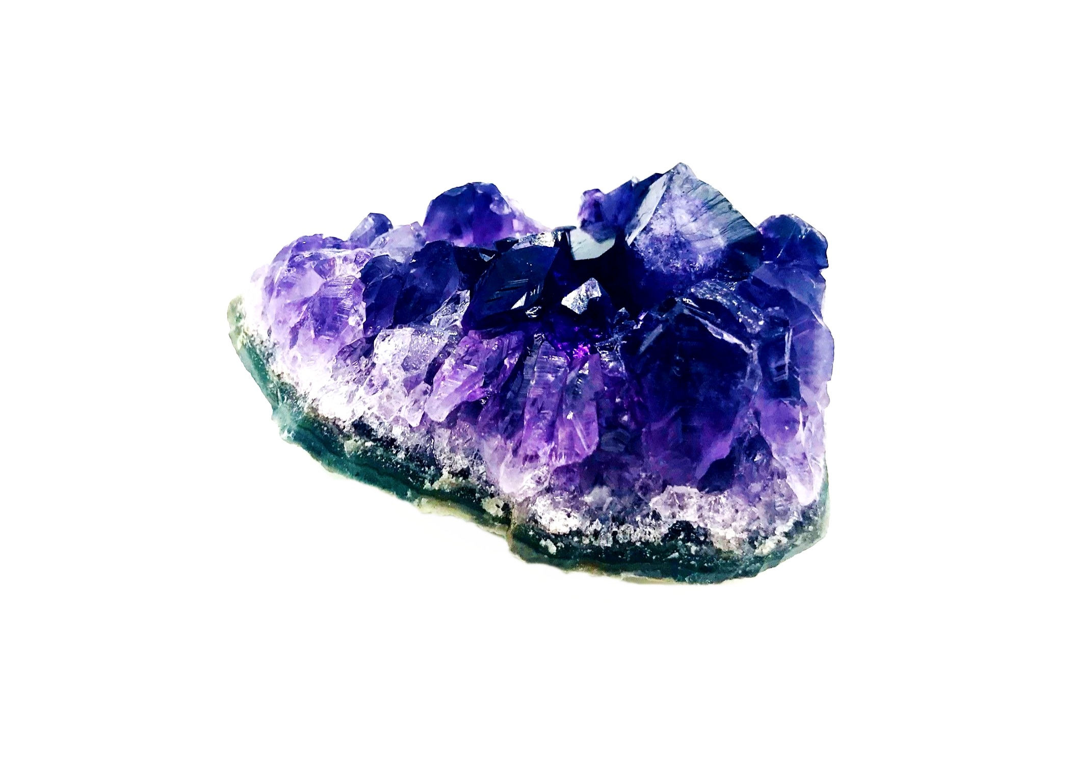 Amethyst crystal cluster for calm, meditation, stress relief, sleep, spiritual awareness, and protection