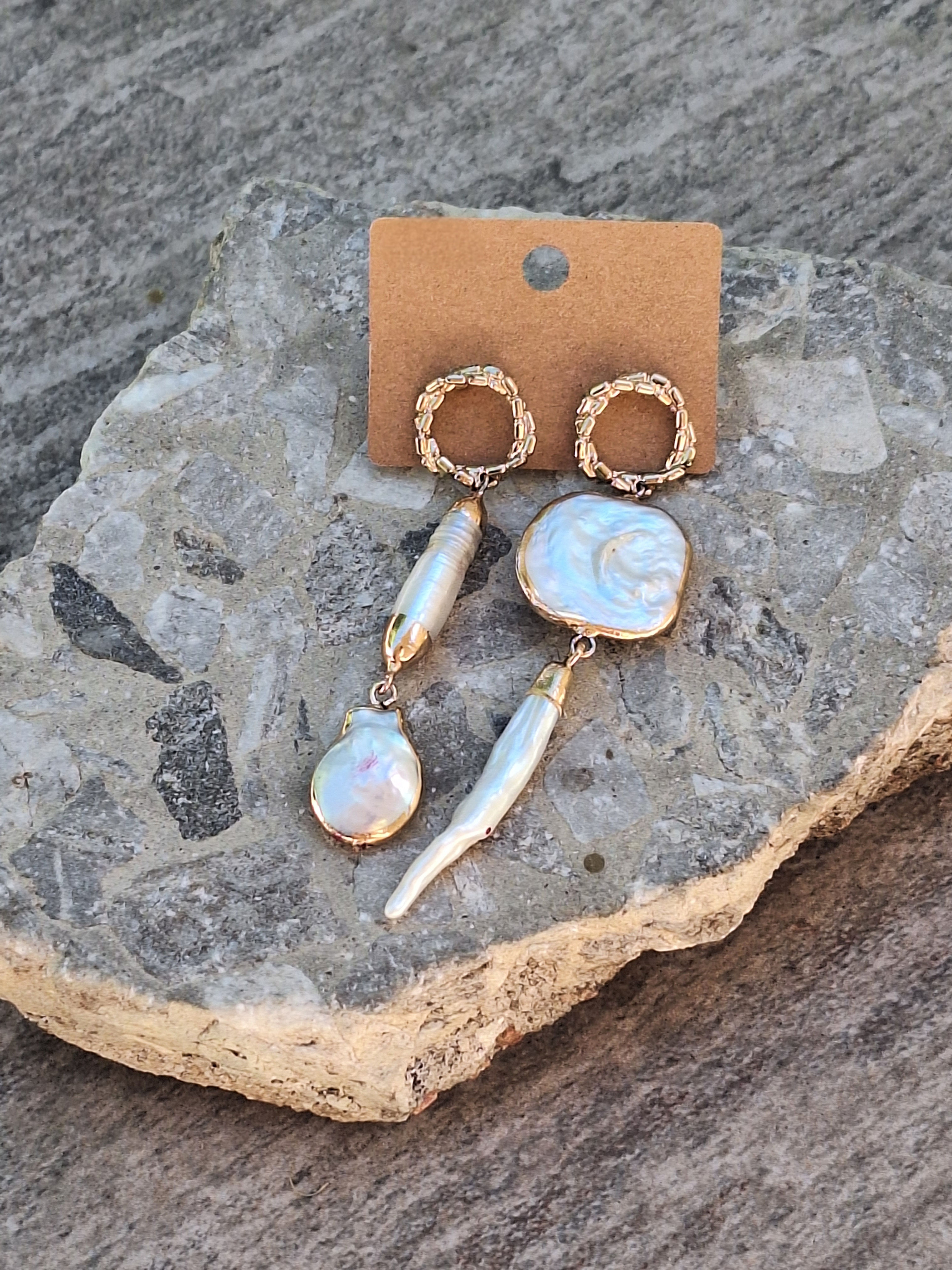 Pendientes Perla de río 