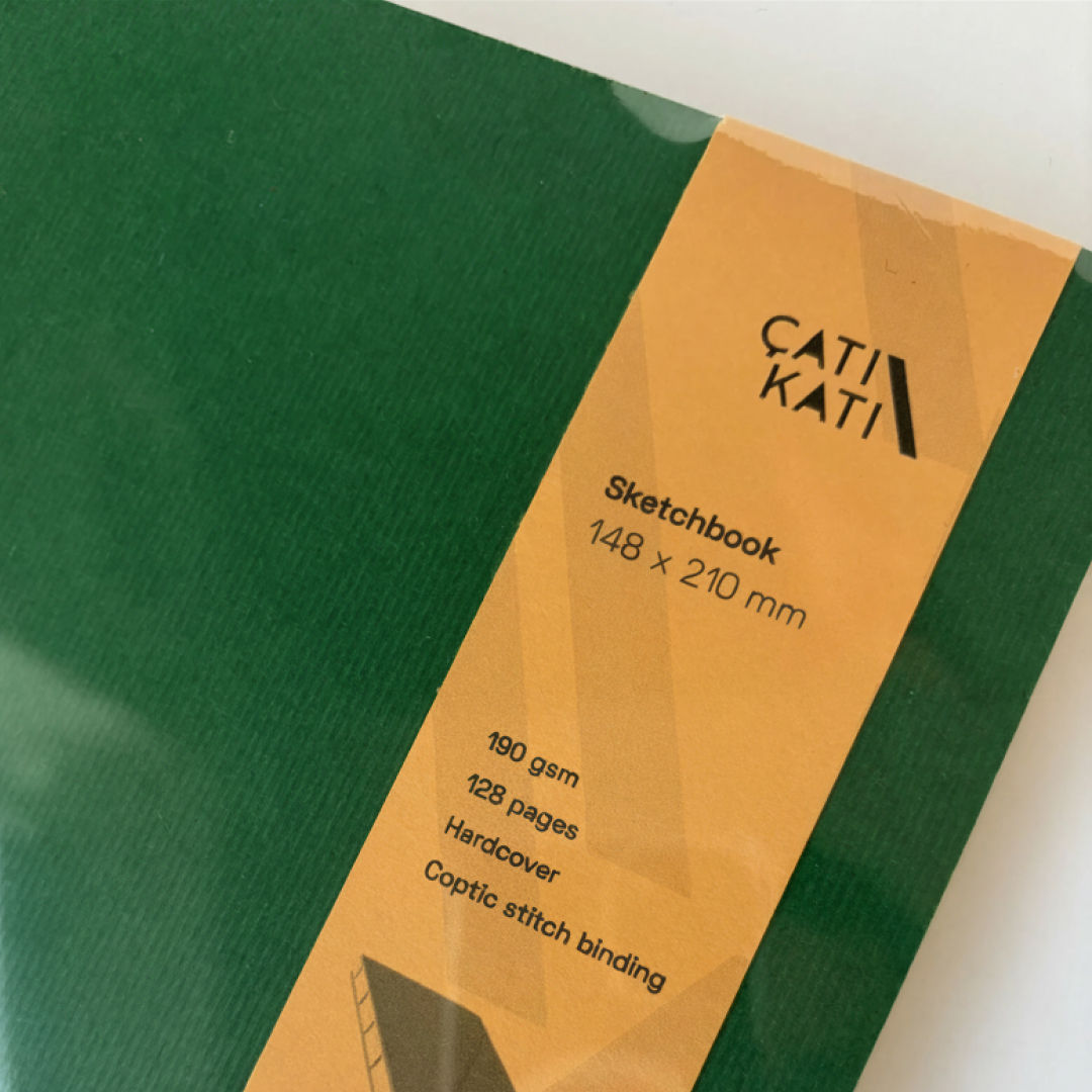 El Yapımı A5 Koyu Yeşil Eskiz Defteri