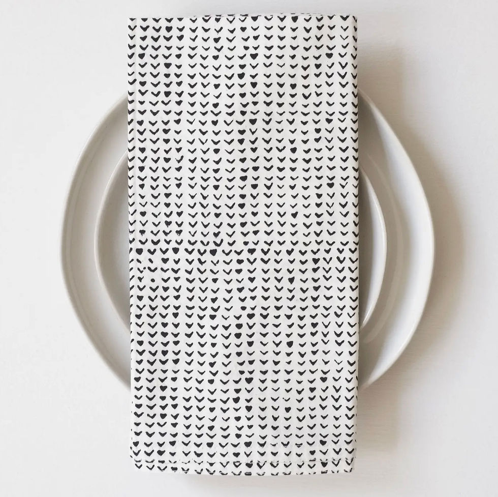 Beckett Black Block Printed Napkins - set of 4