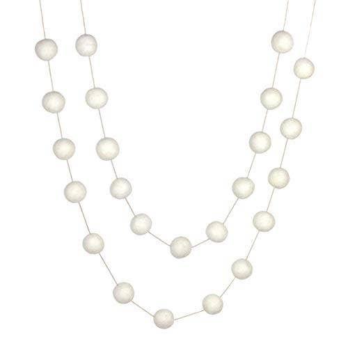 White Felt Ball Garland