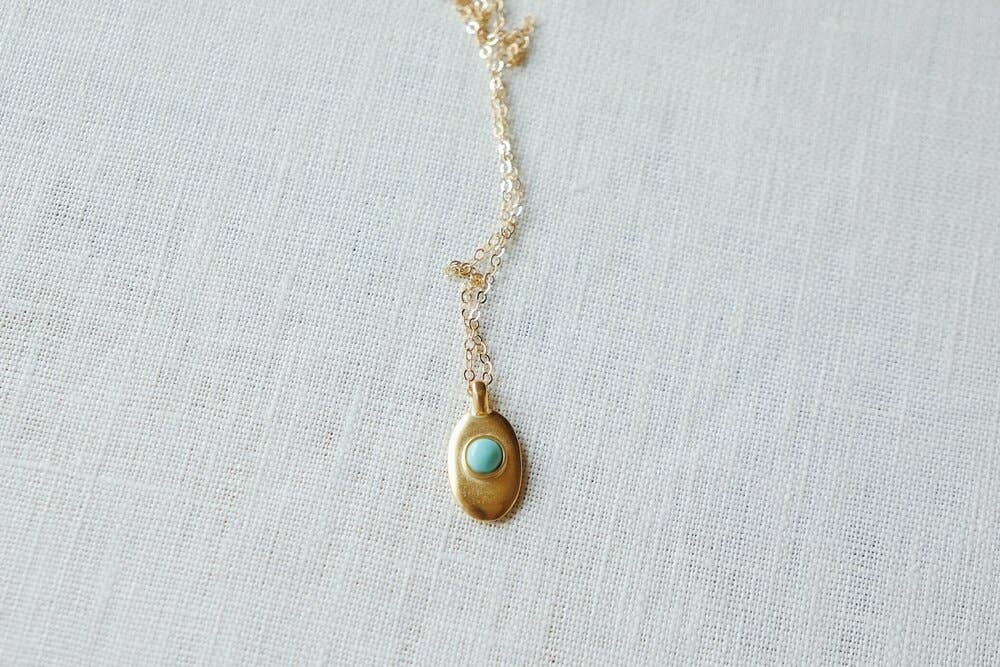 Gold Sonnet Necklace: Turquoise