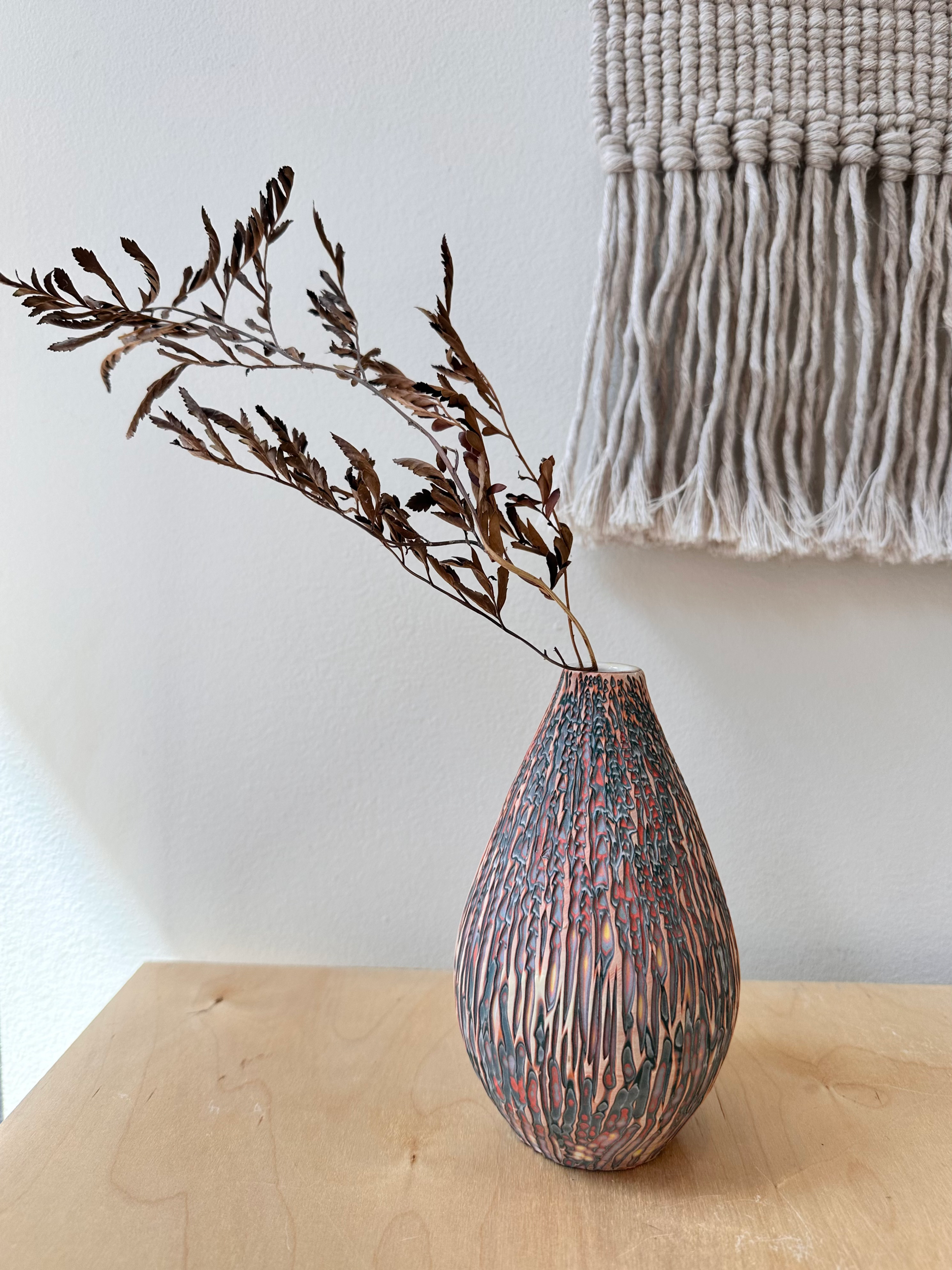 Multicolored Tear Drop Porcelain Vase