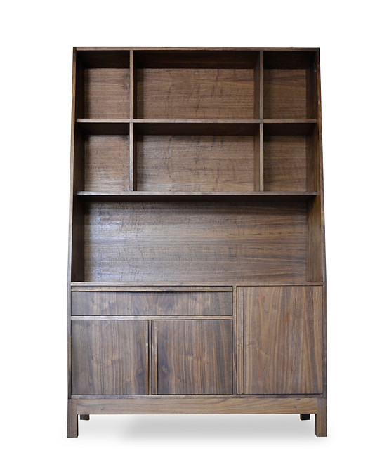 modern walnut bookcase
