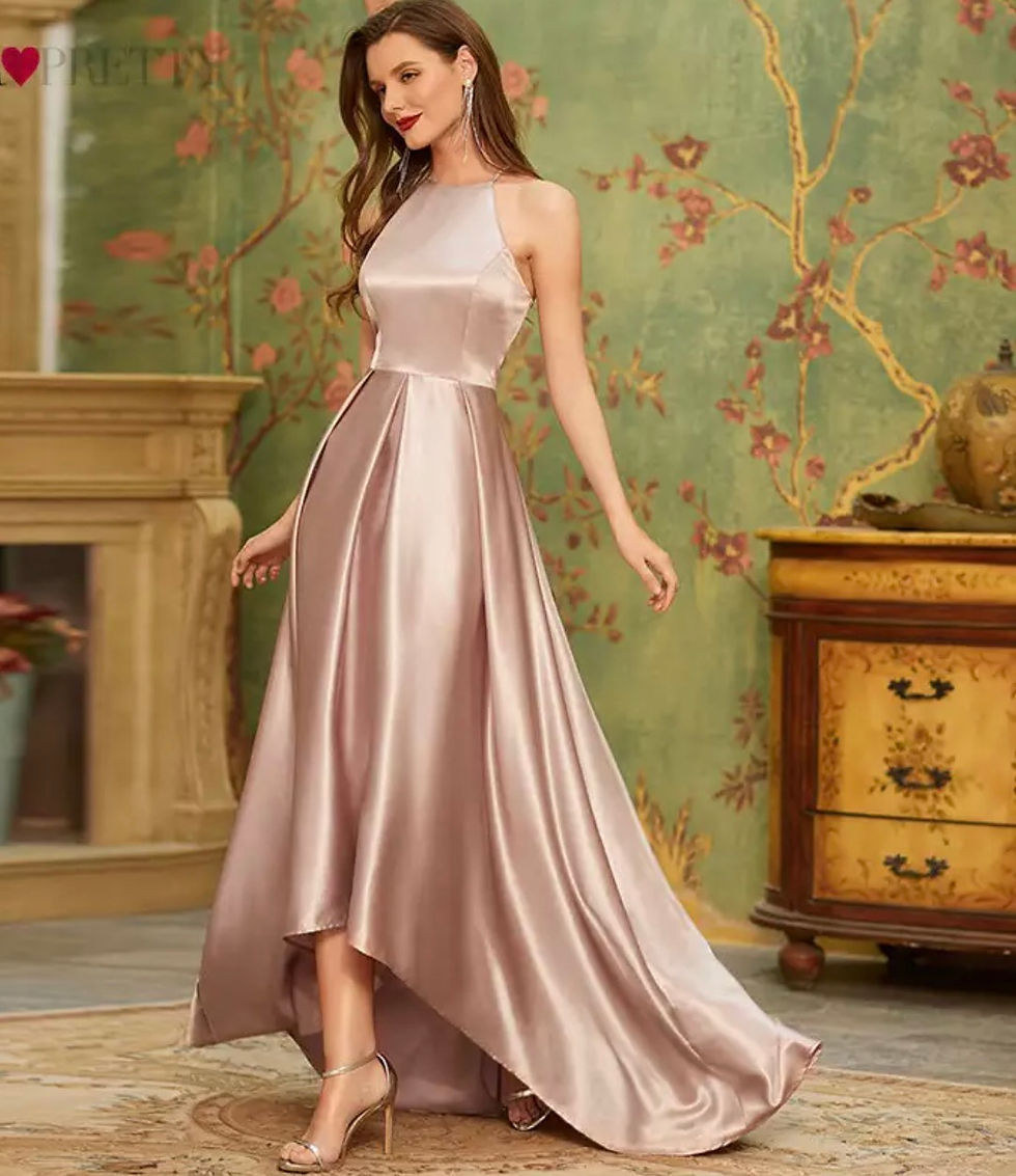 Thumbnail: Vestidos De graduación altos para mujer, ropa Formal De satén con cuello cruzado