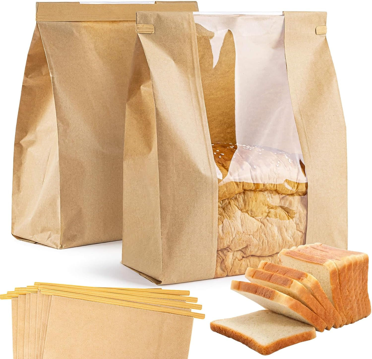 MAQIHAN 24 Bread Bags with Reusable Ties - Homemade Sourdough Bread Storage Bag