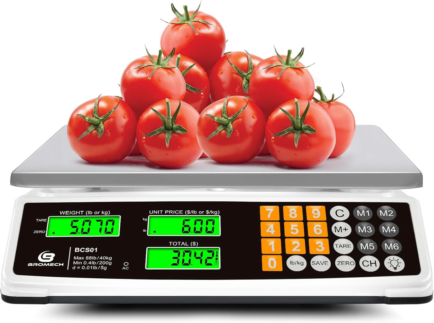 Price Computing Scale 88lb/40kg Commercial Food Scale for Produce Meat Weighing