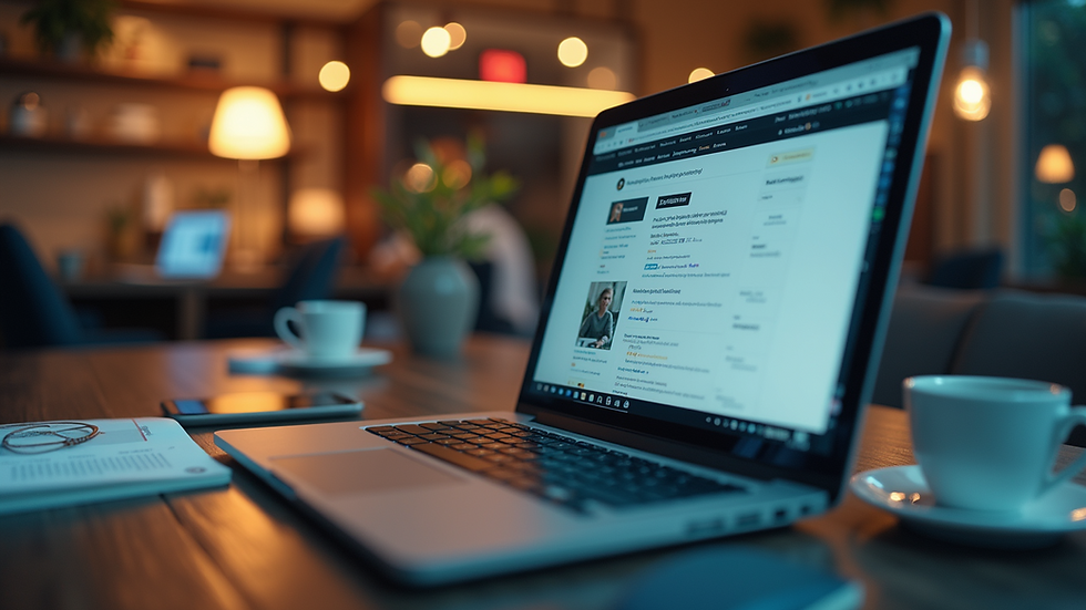 Eye-level view of a digital marketing workspace