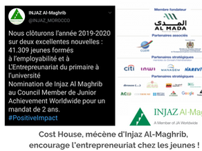 Cost House encourage l’entrepreneuriat chez les jeunes via l’association Injaz Al-Maghrib