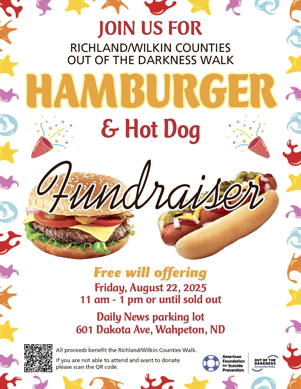 Suicide Awareness Walk Hamburger & Hot Dog Fundraiser