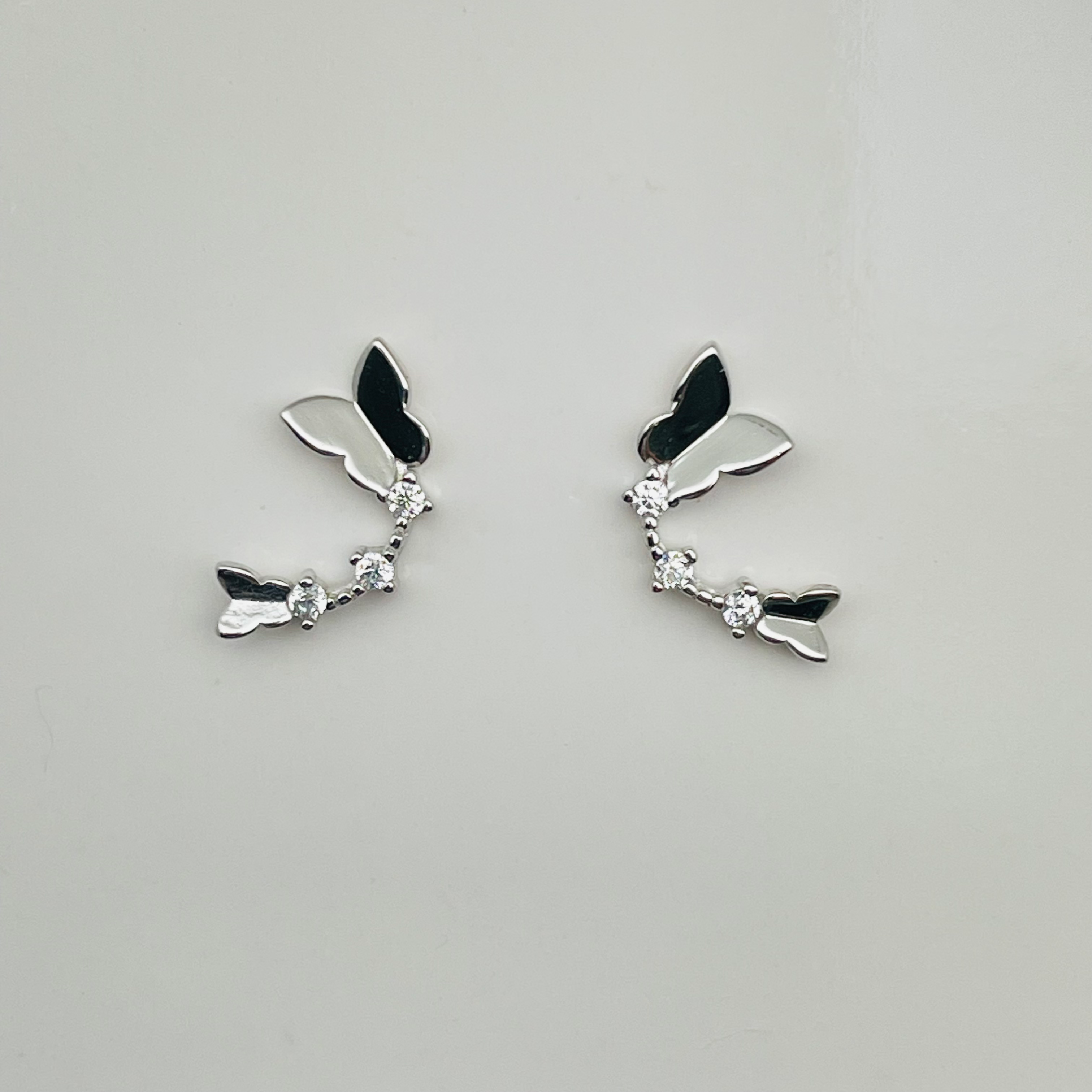 Rhinestone Butterfly Minimalist Stud Earrings