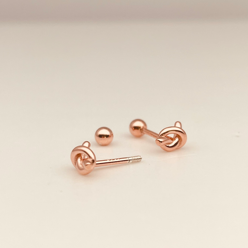 Thumbnail: Simplistic Spiral Rope Knot Stud Earrings