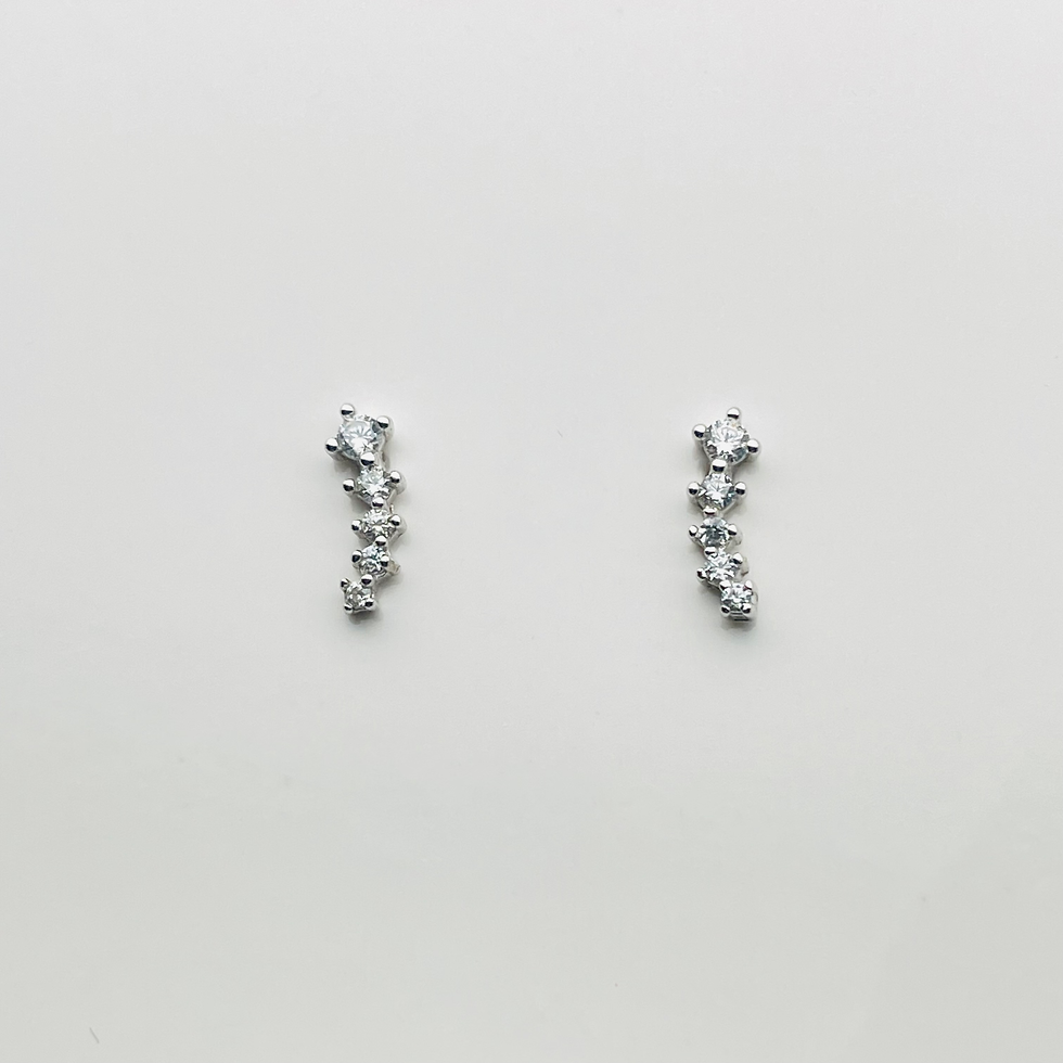 Thumbnail: Cubic Zirconia Irregular Minimalist Stud Earrings