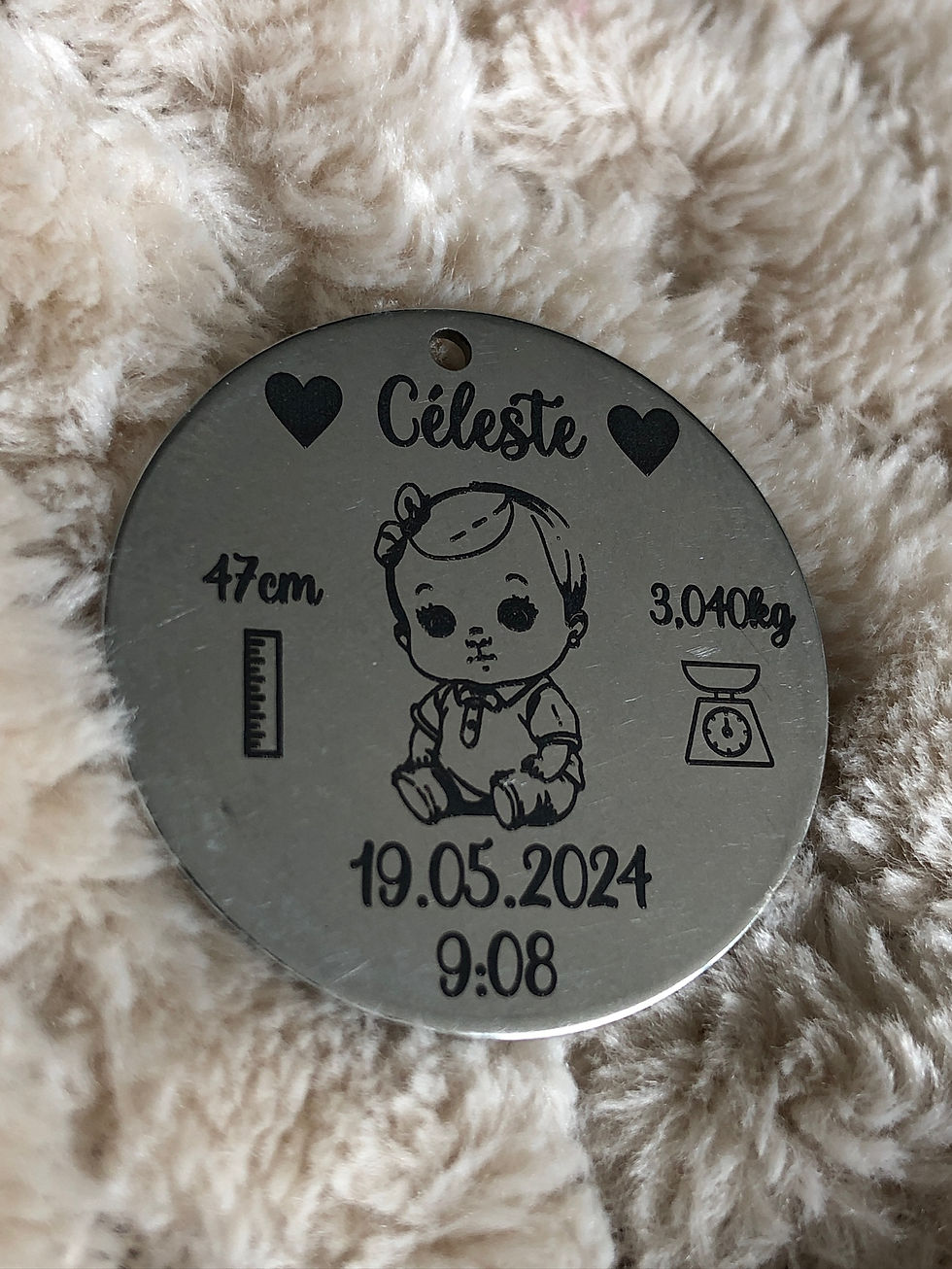 Miniature : Médaillon de naissance personnalisable