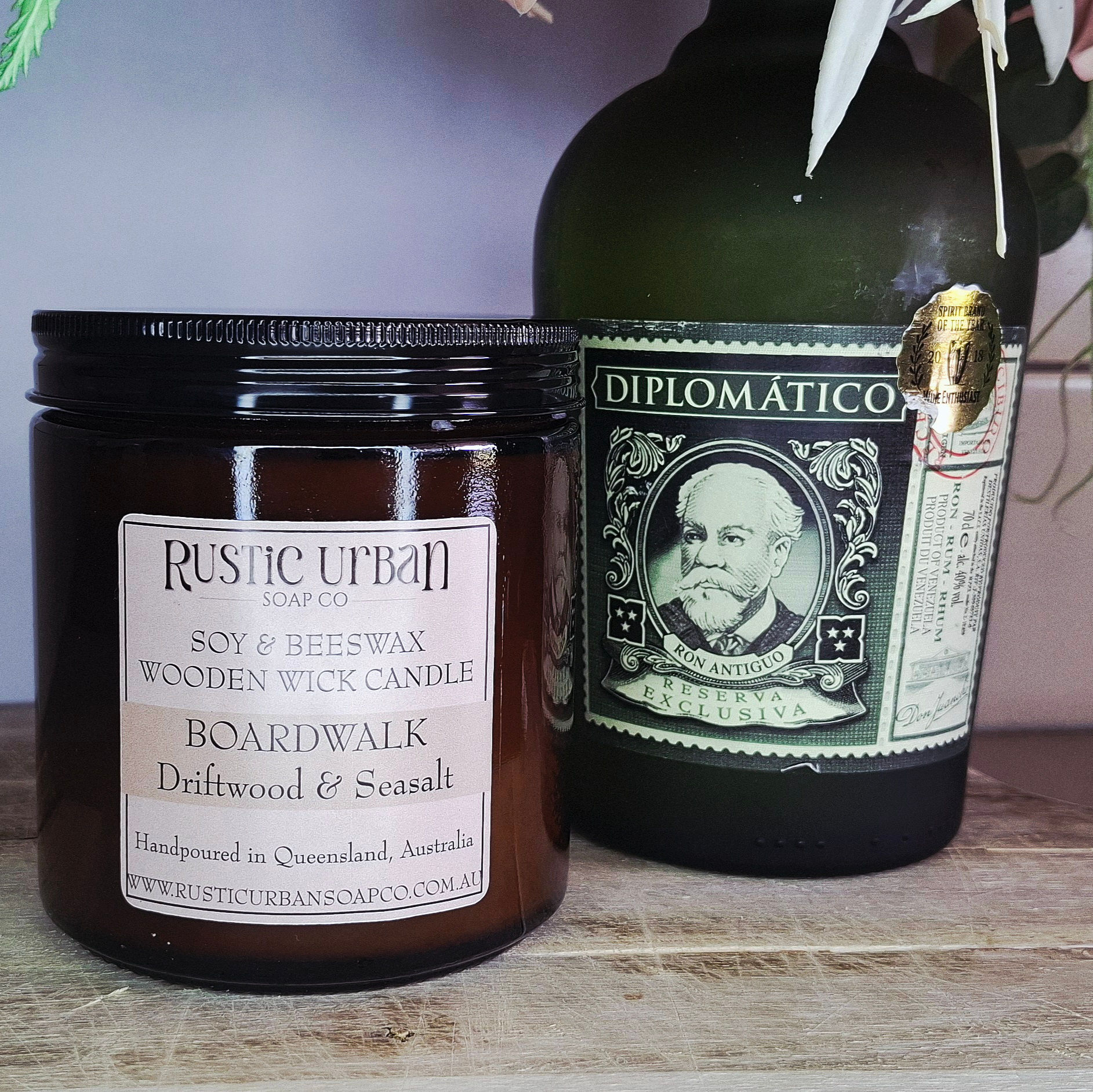 Soy and Beeswax wooden wick candles - 350g jar