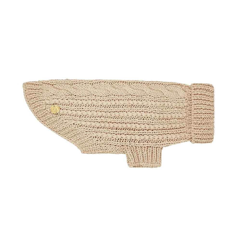 Thumbnail: OAT MERINO WOOL CABLE KNIT DOG SWEATER