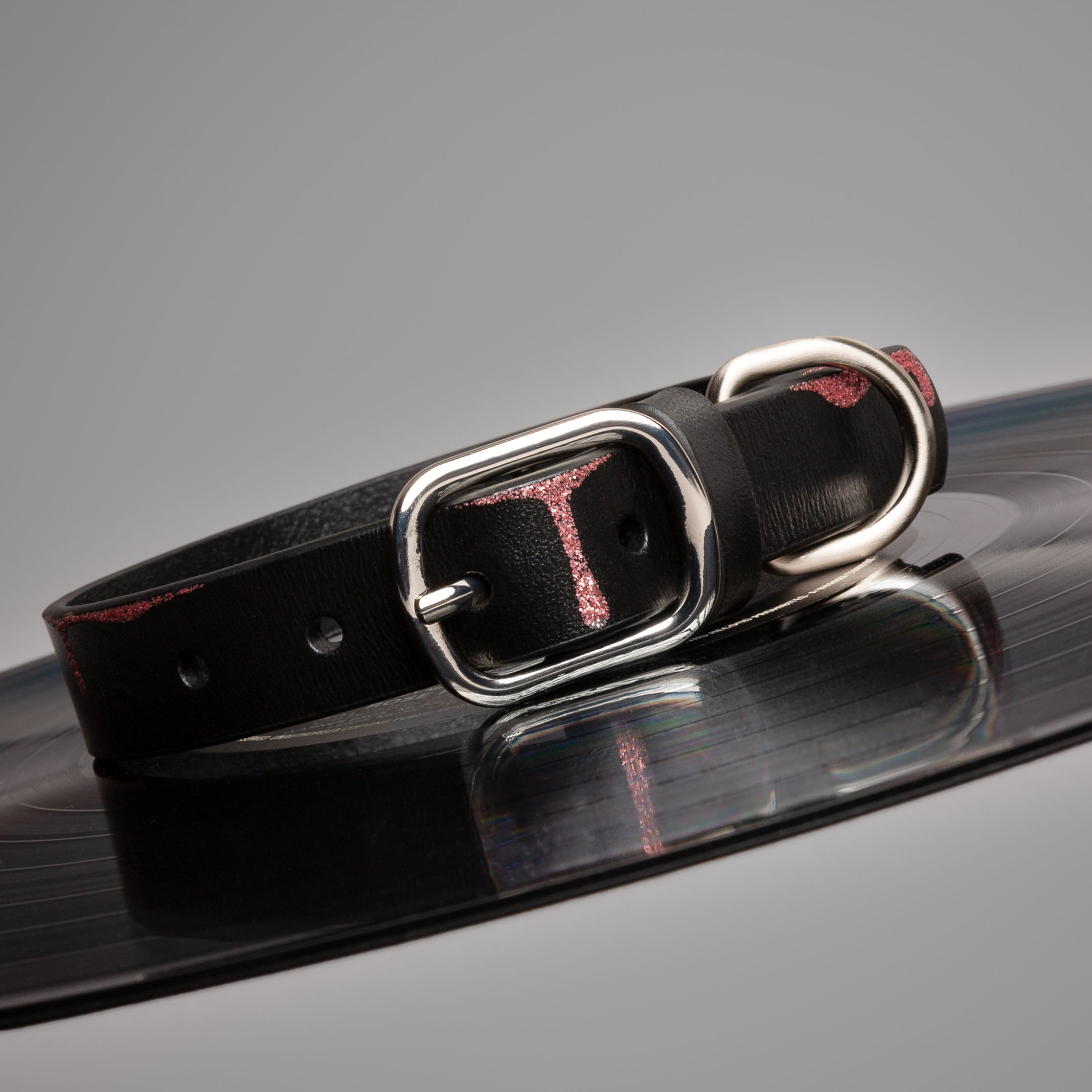 DRIPPING IN PINK LEATHER DOG COLLAR