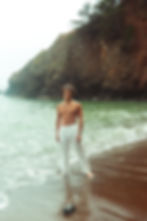 Boy poses on a beach in Marin, California