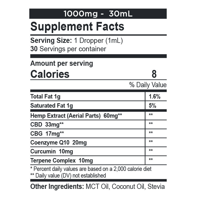 Thumbnail: CBD + CBG Oil Wellness Tincture 1000mg