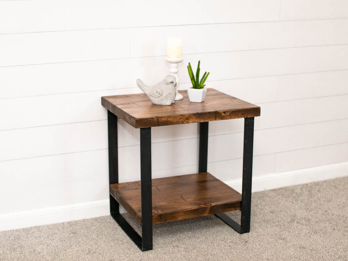 Flat Iron Base End Table