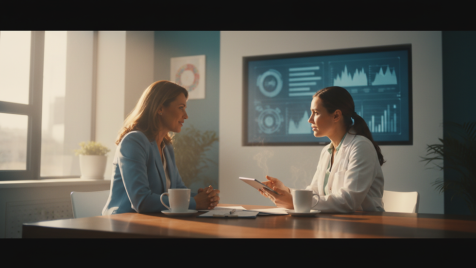 Woman reviewing symptom patterns and discussing perimenopause with physician