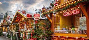 christmas market stalls
