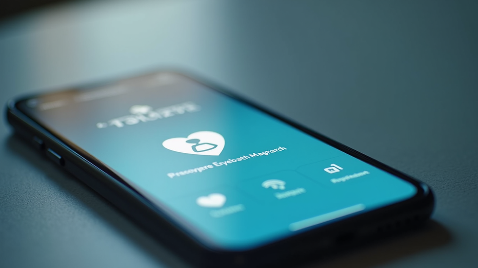 Close-up view of a smartphone showing a telehealth app interface
