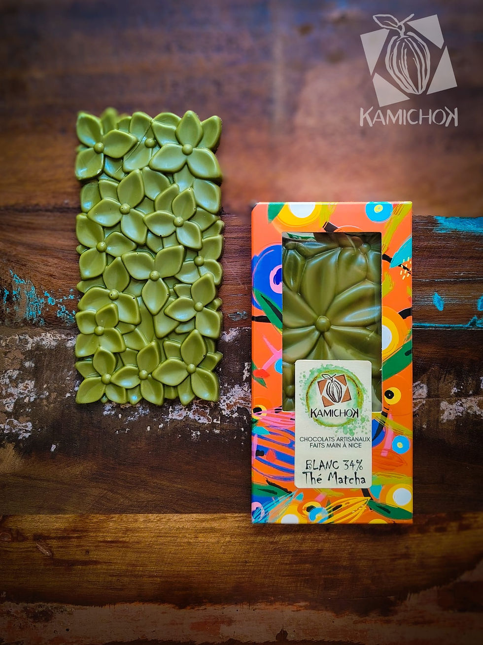 Chocolat blanc 34% au Thé Matcha