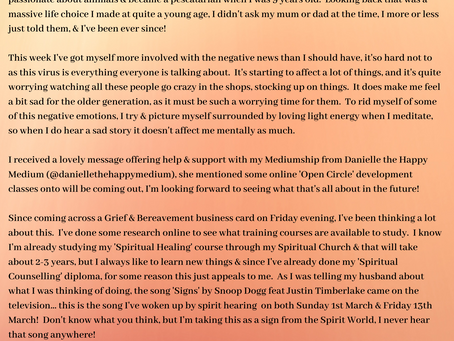 Day 14 - Developing Spiritual Medium...14.3.20