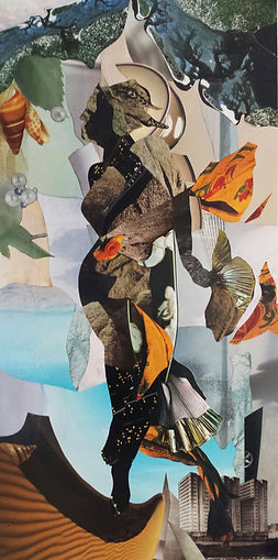 Dittico, collage puro, cm. 50x100, 2014