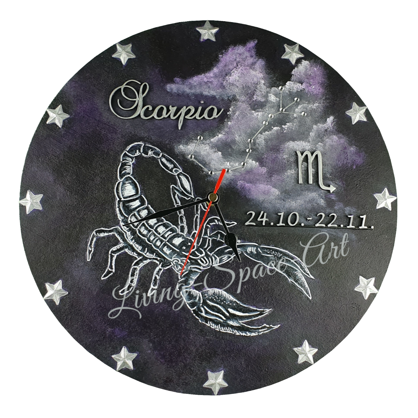 Skorpion/Scorpio Sternzeichen Wanduhr