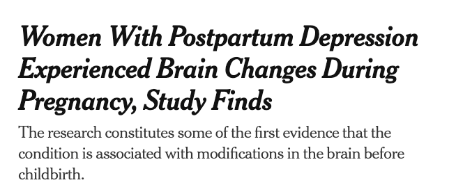 Sheila and Laura featured in a New York Times article about postpartum depression 🗞️