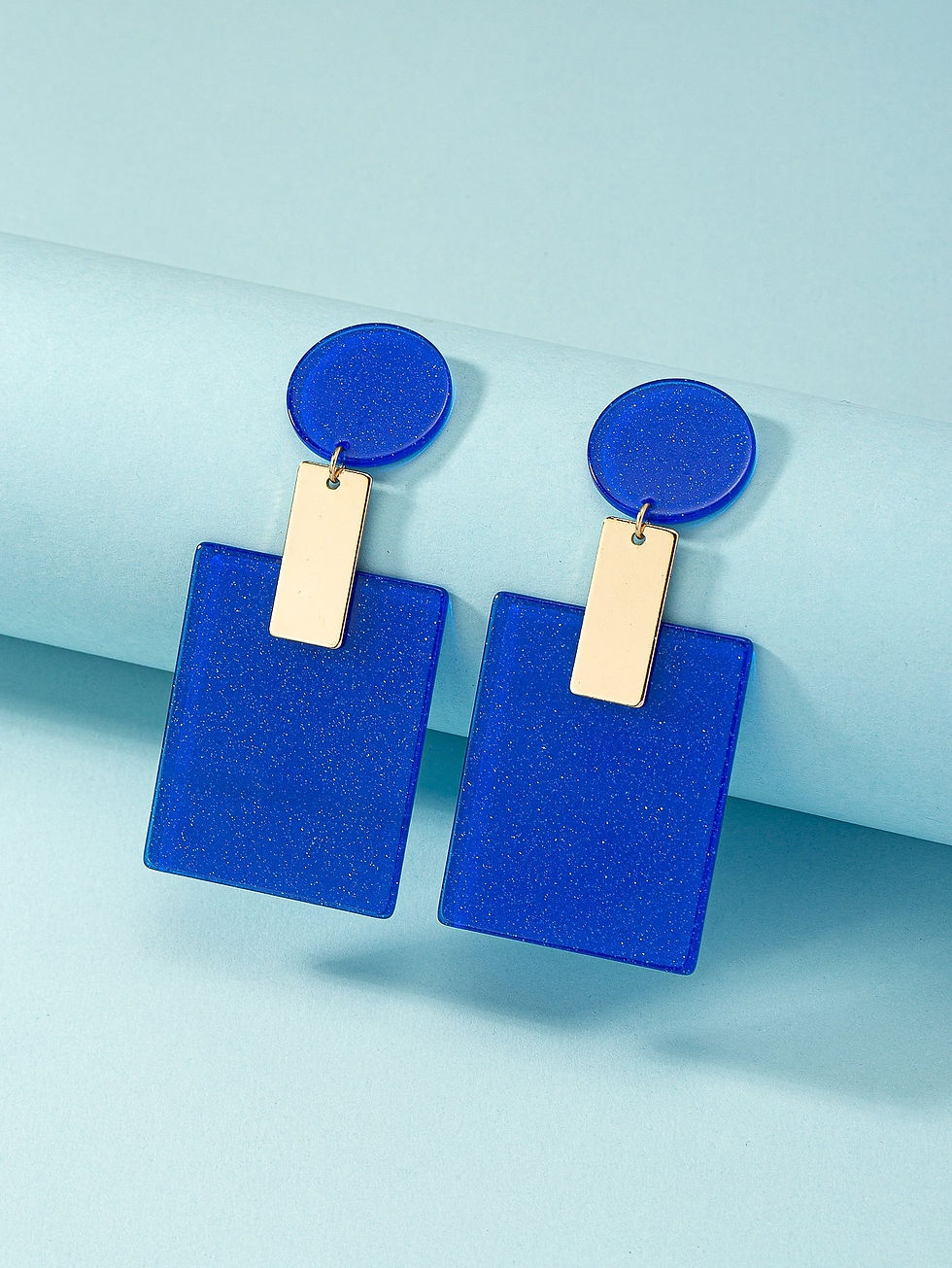Thumbnail: Sparkled in Gold Glam Drop Earrings