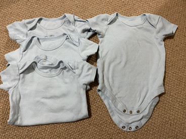 9-12 months baby blue 4x short sleeve vest