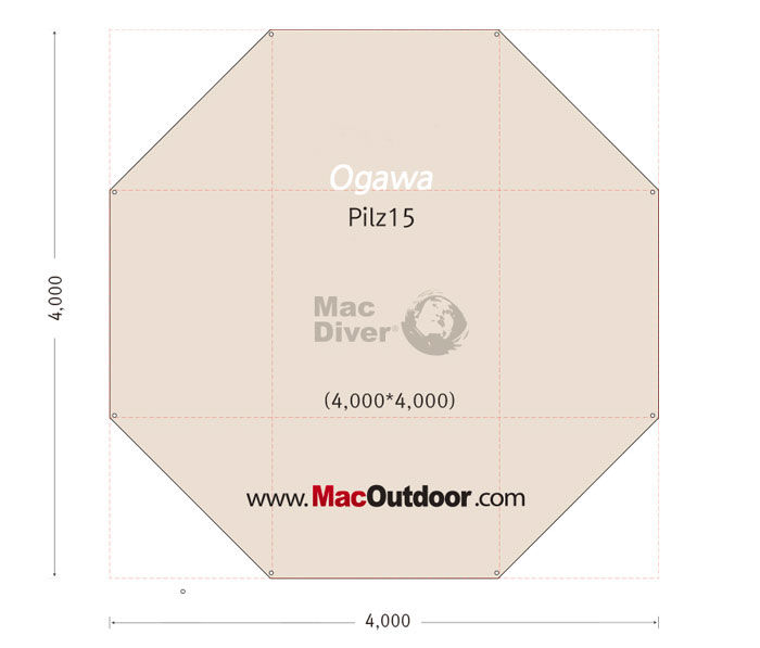 OGAWA pilz15 ピルツ 一体型 グランドシートFire Proof