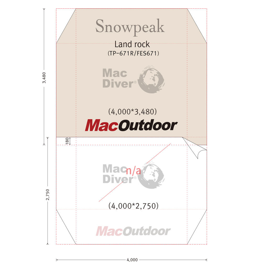 snowpeak ランドロック TP-671 Fire Proof 前室含み
